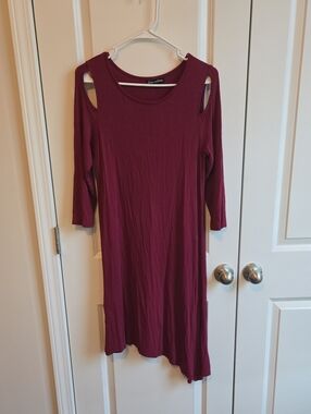 Alison Andrews Burgundy Shoulder Cutout Dress